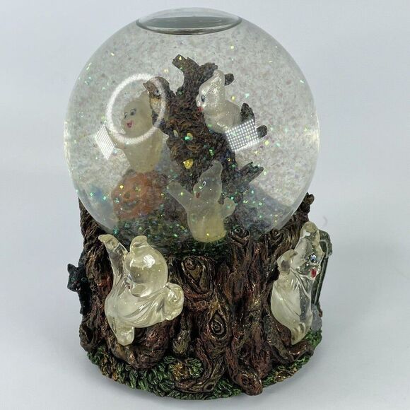 Christopher Radko Halloween Hoot N Howl Glitter Globe Snow Globe w Sound Ghosts - Picture 5 of 12